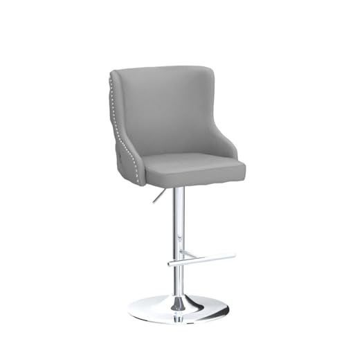 Wahson Velvet Bar Stools Set of 2 Counter Chairs with Backrest Breakfast Bar Stools for Kitchen Island, Swivel Bar Chairs High Stools Height Adjustable, Gray