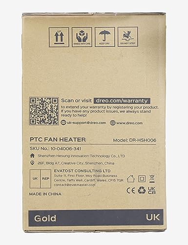 1500W Electric Heater, Energy Efficient Portable Ceramic, Thermostat 3 Modes 12H Timer, Overheat & Tip Over Protection, for Bedroom, Atom 316, Gold