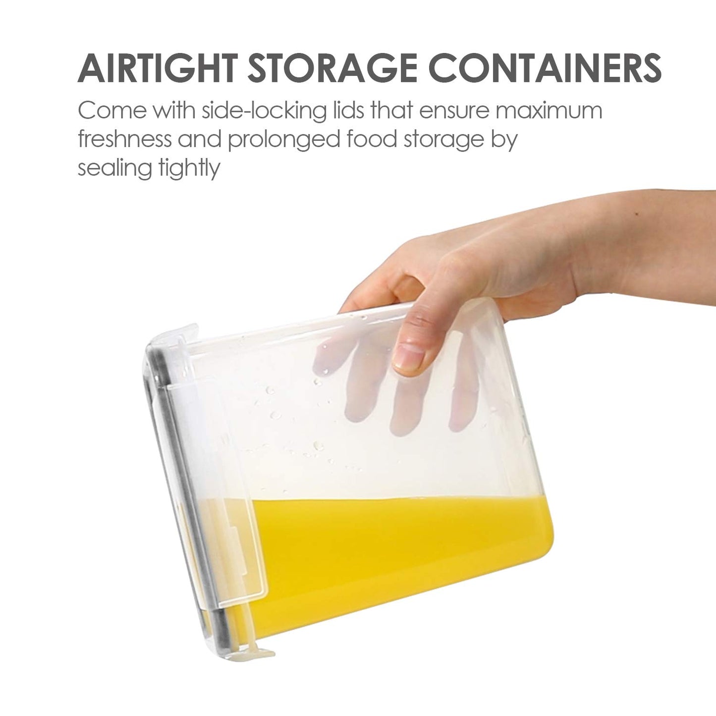 Vtopmart Set of 24 Airtight Food Storage Containers & Kitchen Storage Containers, BPA-Free Plastic Containers for Flour, Sugar and Baking Supplies, with 24 Labels (Black)