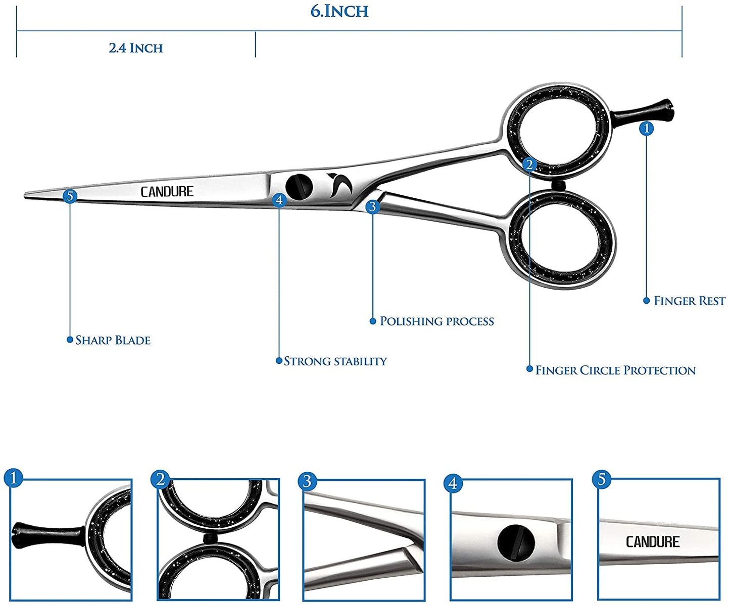 Professional Hairdressing Barber Hair Scissor, Stainless Steel Hair Cutting Shears