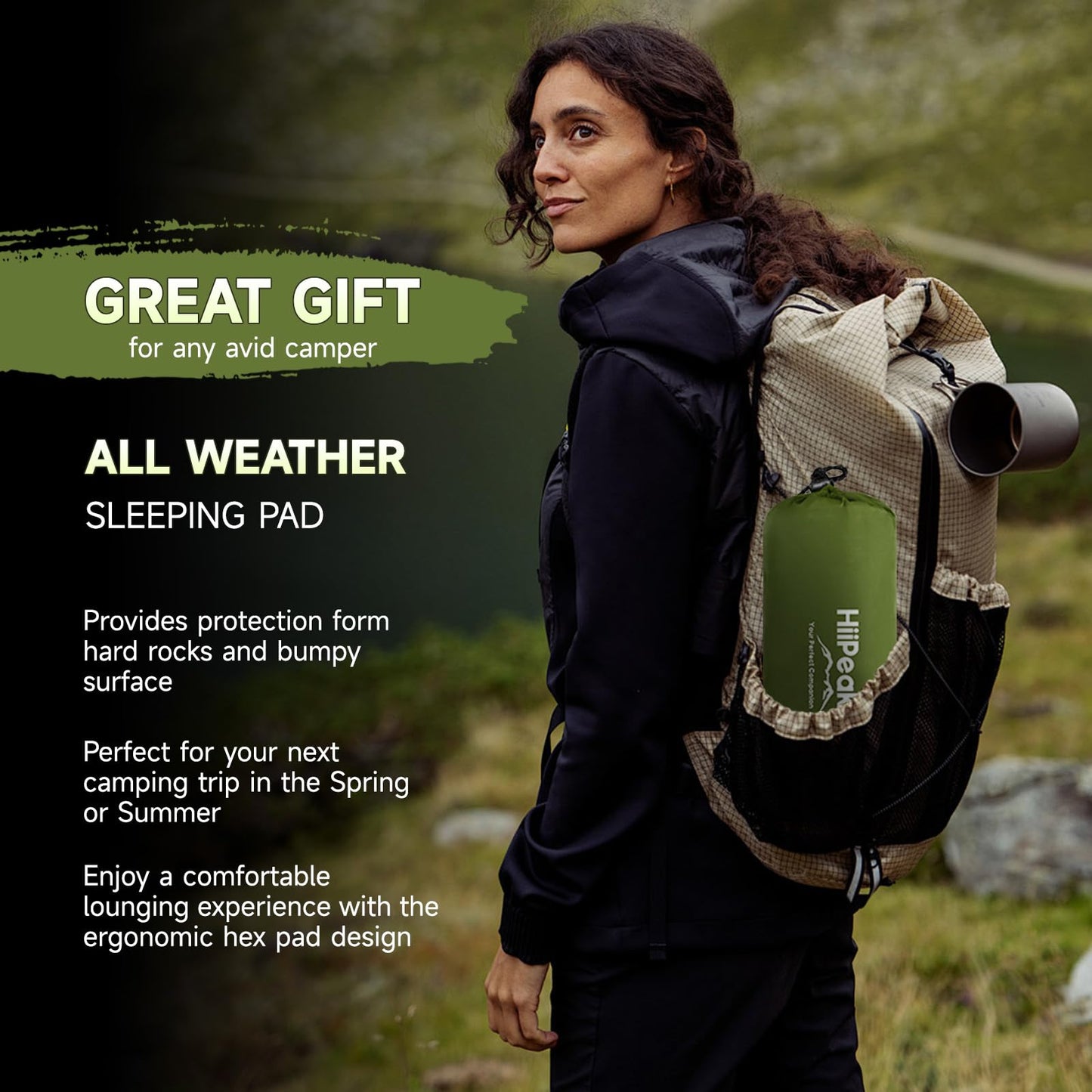 HiiPeak Sleeping Pad - Ultralight Inflatable Sleeping Mat with Built-in Foot Pump, Compact Waterproof Camping Air Mattress for Camping, Backpacking, Hiking, Tent Trap Traveling
