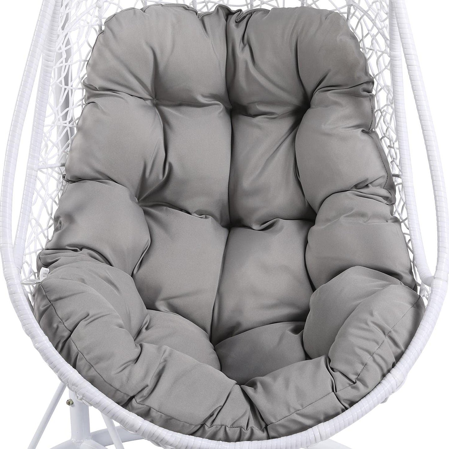 Yaheetech Hammock Chair Rattan Swing Chair, Hammock Chair Garden Swing Chair Patio Hanging Chair Indoor/Outdoor with Soft Cushion Armrest Design White