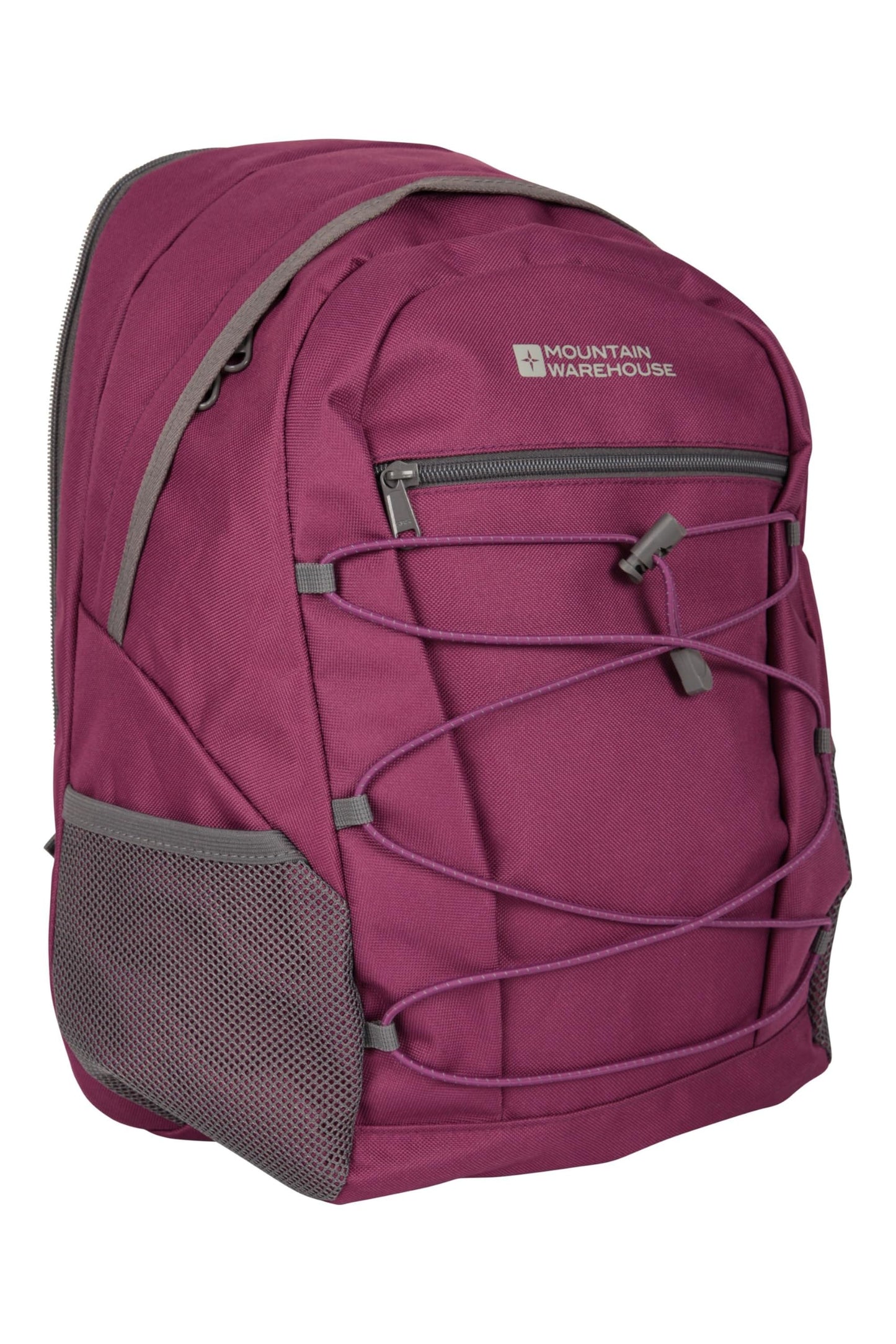Mountain Warehouse Purple Traveller 60 + 20L Rucksack - with Rain Cover, Detachable Daypack, Adjustable Back Support - Great for Camping, Hiking
