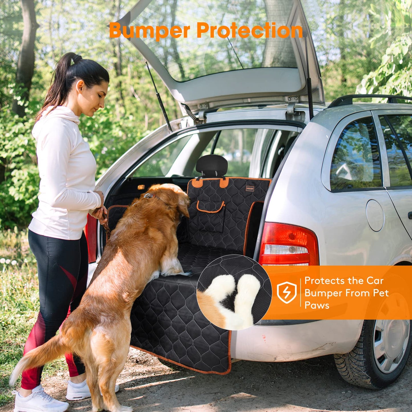 JOEJOY Car Boot Protector, Nonslip Waterproof Dog Car Seat Cover with Enduring Antifouling Liner, Side Protection and Easy to Clean, Boot Protector Blanket for Car, Truck, SUV