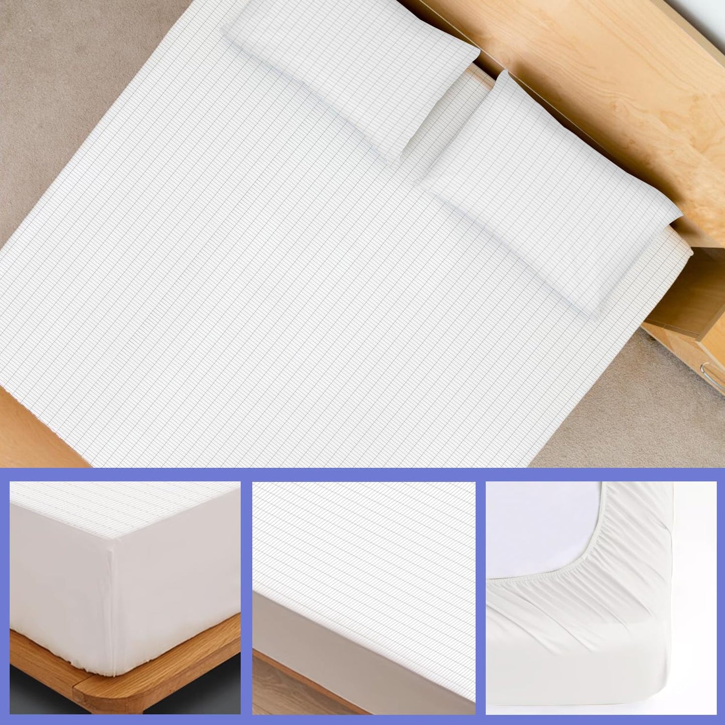Grounding Fitted Sheet King Size, Grounding Sheet Conductive Sheet with Silver Fiber Therapy for Better Sleep Reduce Stress Pain (Beige, King(60 * 80 * 14 inch))
