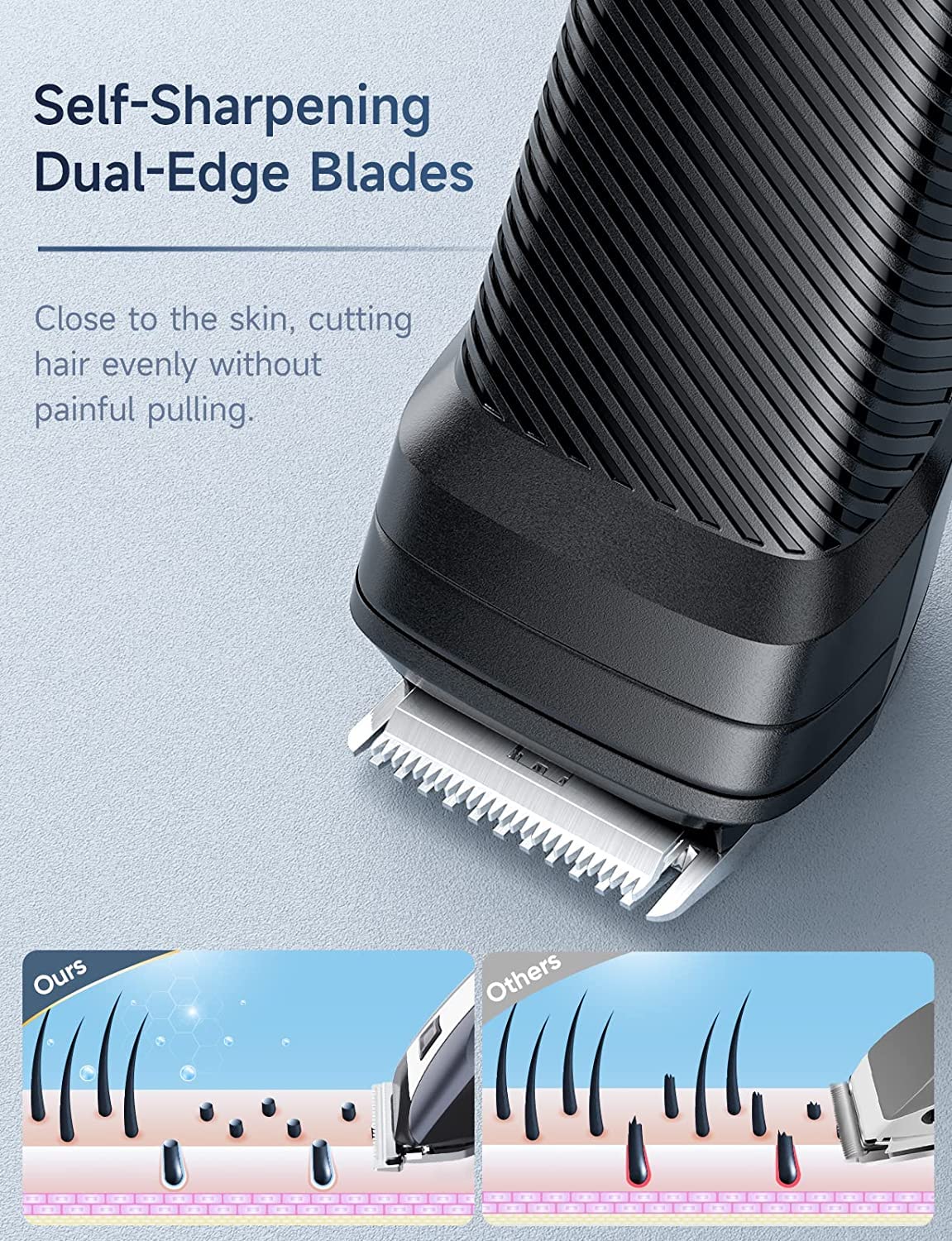9 in 1 Mens Hair Trimmers, Cordless Rechargeable Hair Clippers with 7 Limit Combs, Stainless Steel Blades, 100% Waterproof Extra Long Life