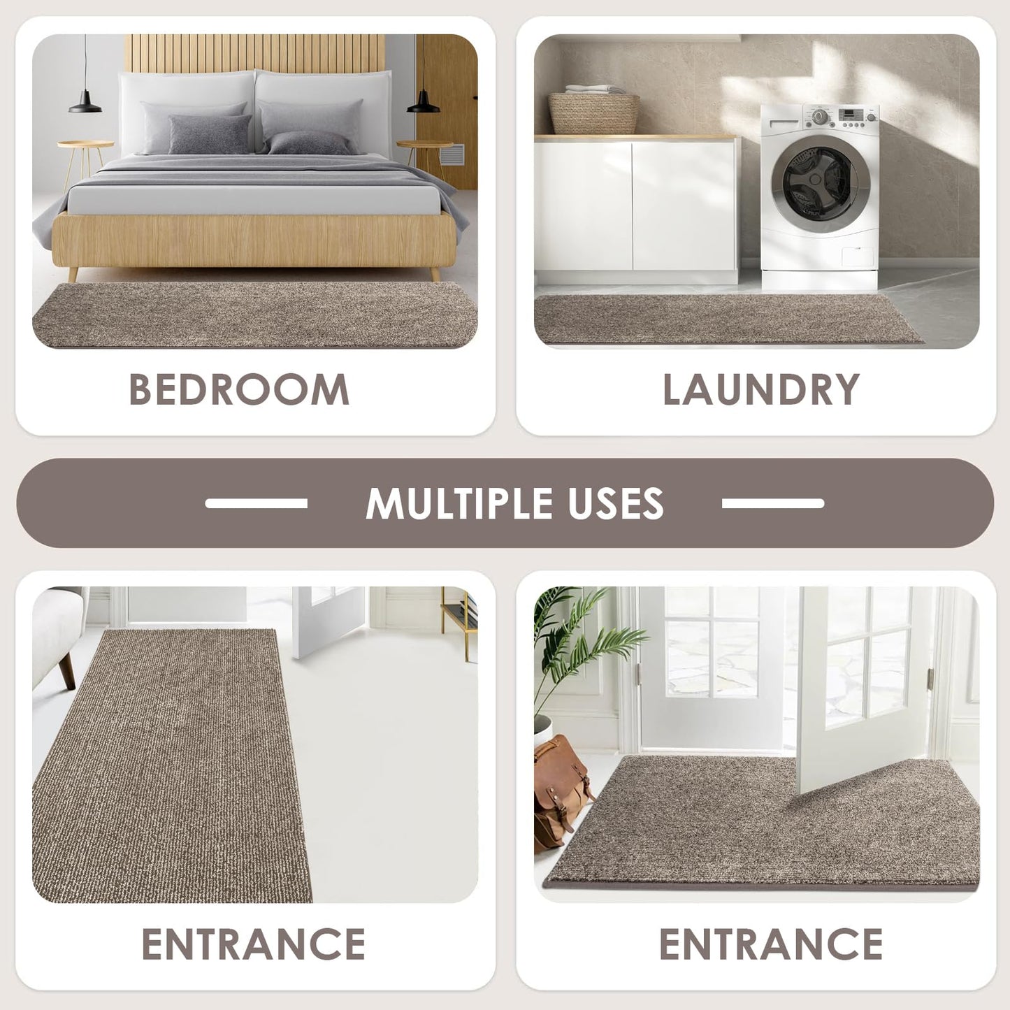 FCSDETAIL Dirt Trapper Indoor Door Mat 80 x 120 cm, Machine Washable Entrance Rug, Dog Doormat, Non-slip Inside Floor Mat for Entryway, Muddy Shoes & Paws