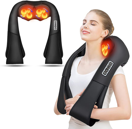 AERLANG Neck Massager,Shiatsu Neck and Back Massager with Heat, Deep Kneading Shoulder Massager, Waist Massage Pillow for Home and Office Use,Fathers Day Gift Ideas Fathers Day Dad Gifts(NOT Cordless)