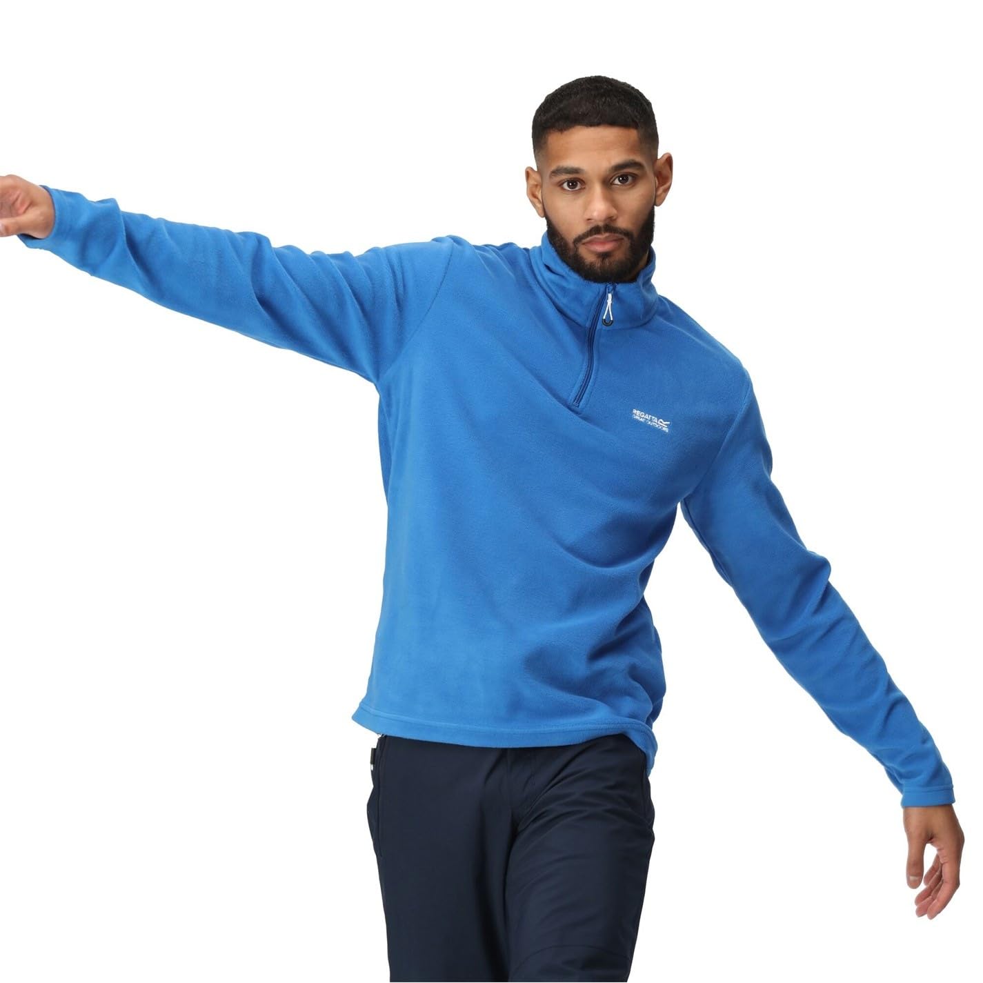 Regatta Mens Half Zip Fleece Pullover Jacket - Durable Outdoor Sports, Hiking, Cycling,Travelling, Golf, Quick Dry Extra Warm Lightweight Trekking Fleece Jacket Blue