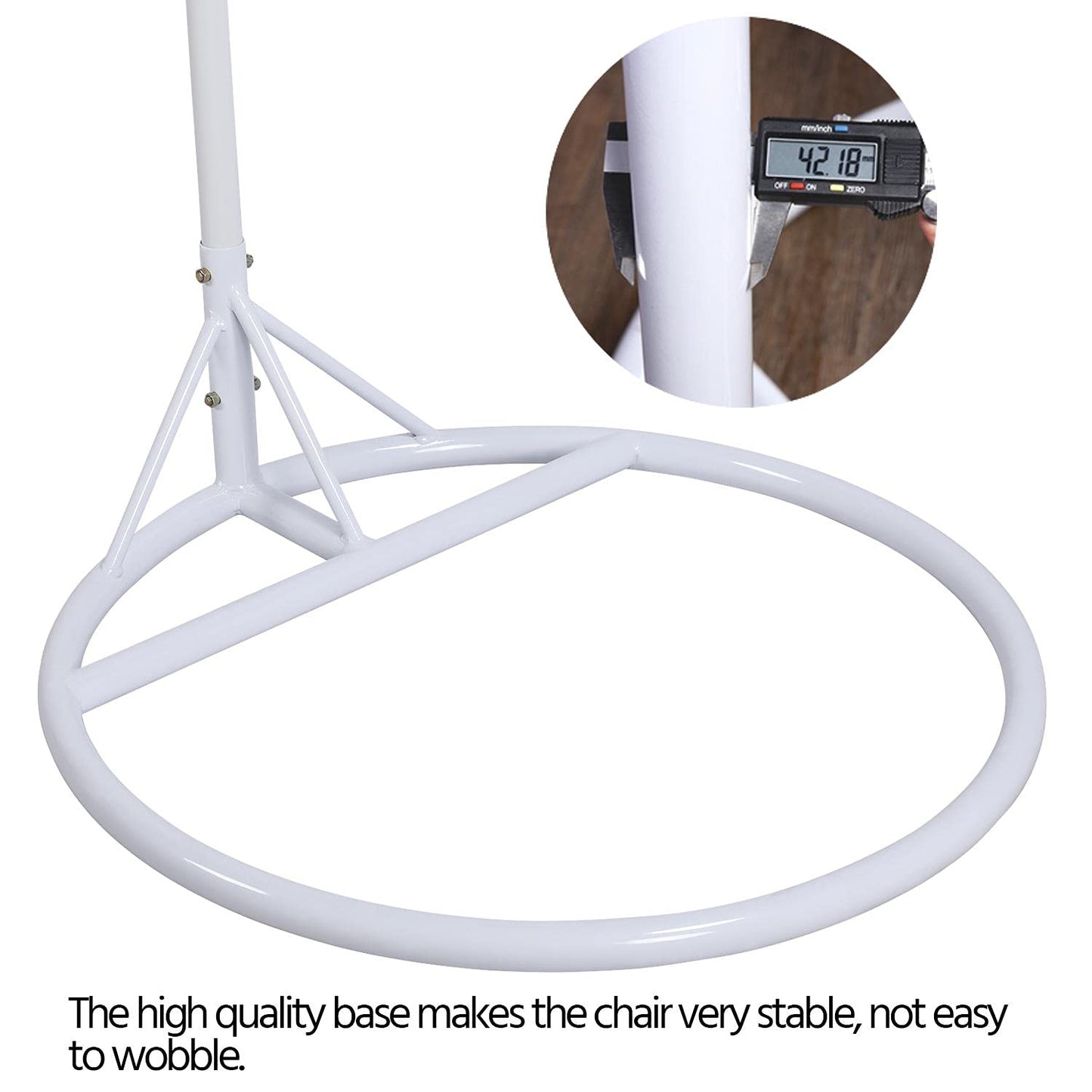 Yaheetech Hammock Chair Rattan Swing Chair, Hammock Chair Garden Swing Chair Patio Hanging Chair Indoor/Outdoor with Soft Cushion Armrest Design White
