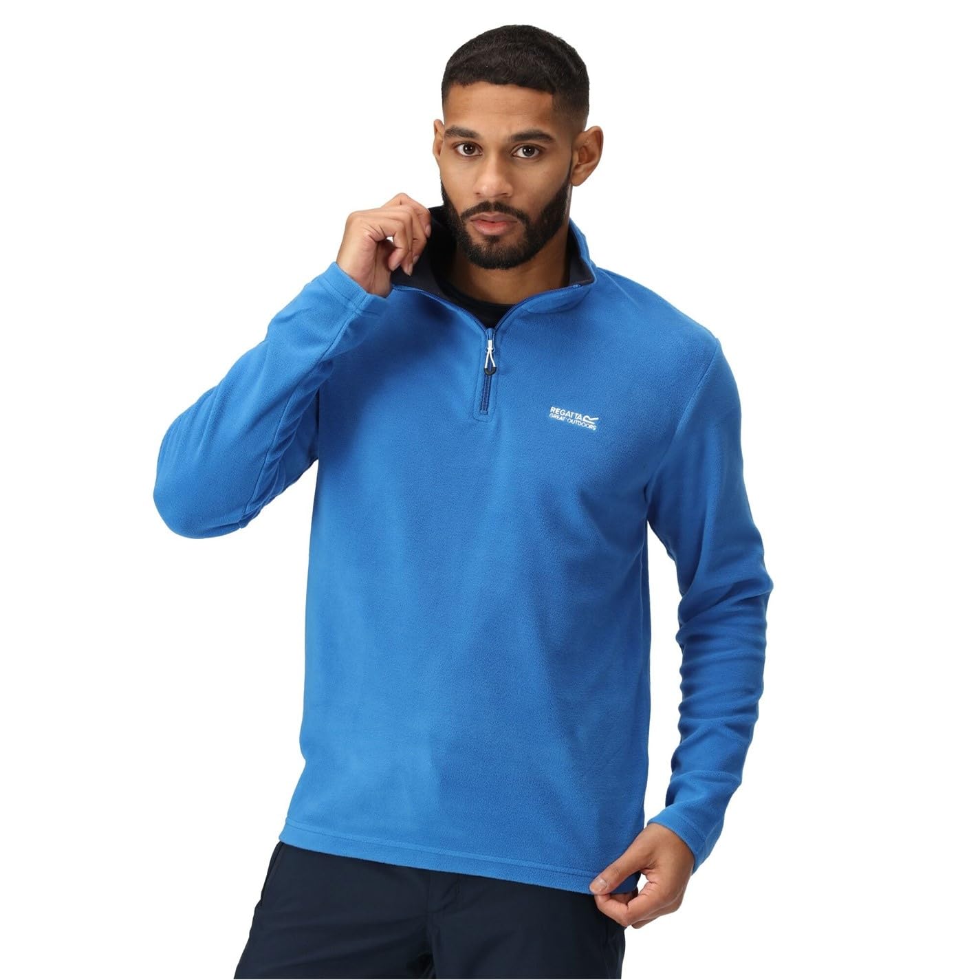 Regatta Mens Half Zip Fleece Pullover Jacket - Durable Outdoor Sports, Hiking, Cycling,Travelling, Golf, Quick Dry Extra Warm Lightweight Trekking Fleece Jacket Blue