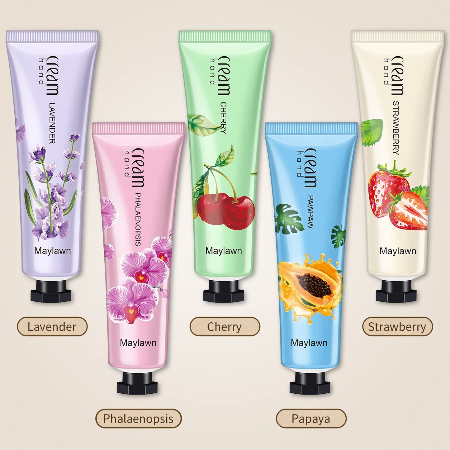 Maylawn Hand Cream, 5 x 30ml, Hand Cream Gift Sets, Vegan Friendly and Cruelty Free, Perfect for Birthday Mothers day Gifts idea For Her/Him