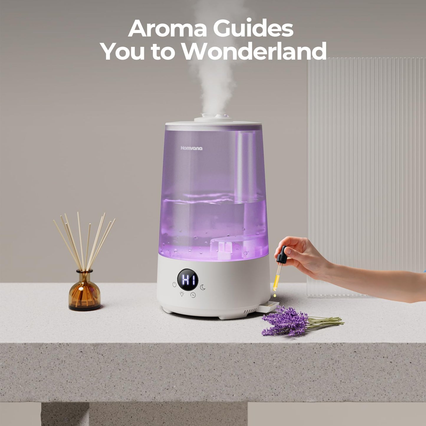 Humidifier, 3.6L Cool Mist 360° Rotatable 34H Last, Night Light Auto Mode, Quiet 16dB Humidifiers for Baby, Essential Oil Diffuser