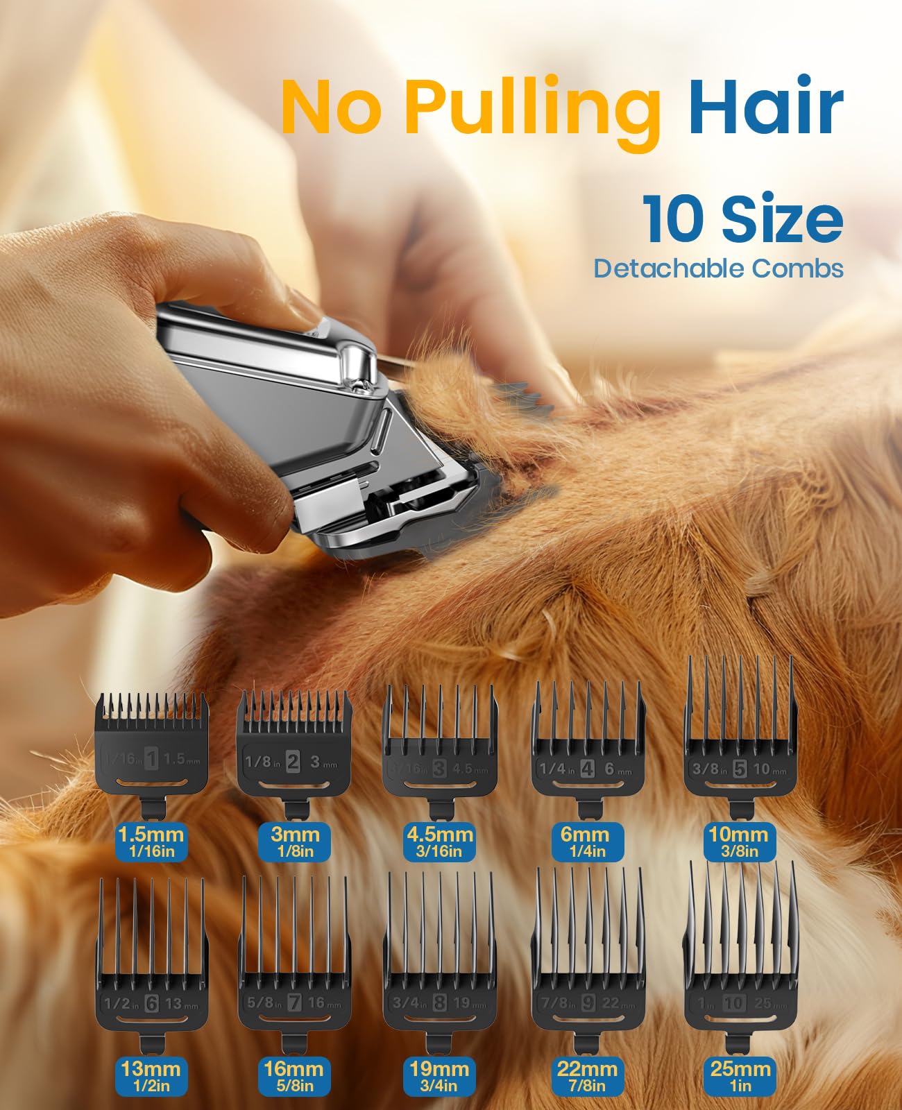 oneisall Dog Clippers for Grooming for Thick Heavy Coats/Low Noise Rechargeable Cordless Pet Shaver with Stainless Steel Blade/Waterproof Dog Shaver for Dogs Pets and Animals