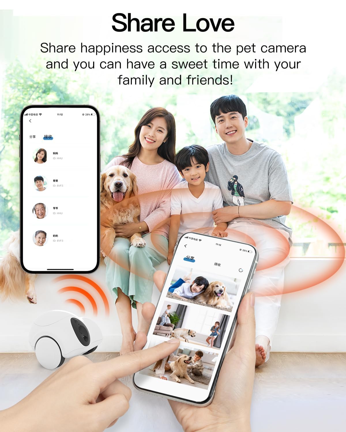 GULIGULI Dog Camera, Pet Camera for Dogs & Cats, Full House Mobile Monitoring, 2 Way Talk, 15-Day Long Endurance, No Monthly Fee, Cat Laser (2.4G WiFi ONLY)