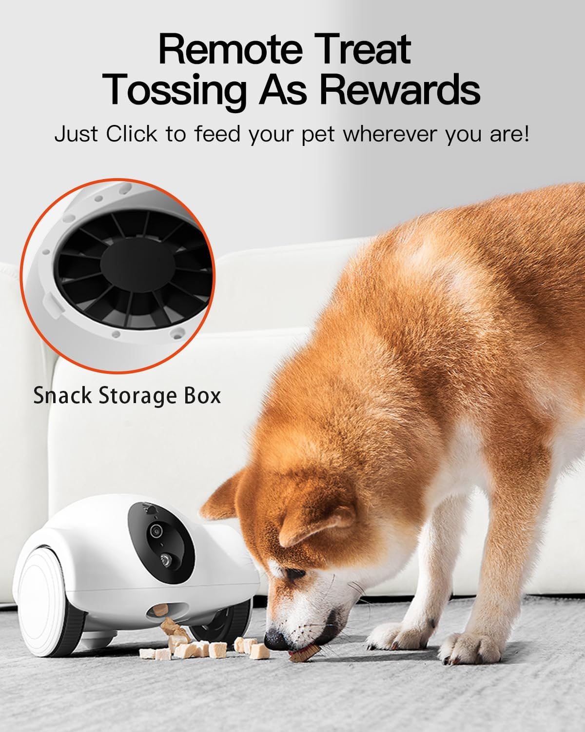GULIGULI Dog Camera, Pet Camera for Dogs & Cats, Full House Mobile Monitoring, 2 Way Talk, 15-Day Long Endurance, No Monthly Fee, Cat Laser (2.4G WiFi ONLY)
