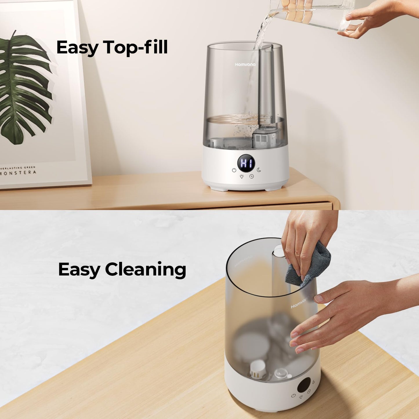 Humidifier, 3.6L Cool Mist 360° Rotatable 34H Last, Night Light Auto Mode, Quiet 16dB Humidifiers for Baby, Essential Oil Diffuser