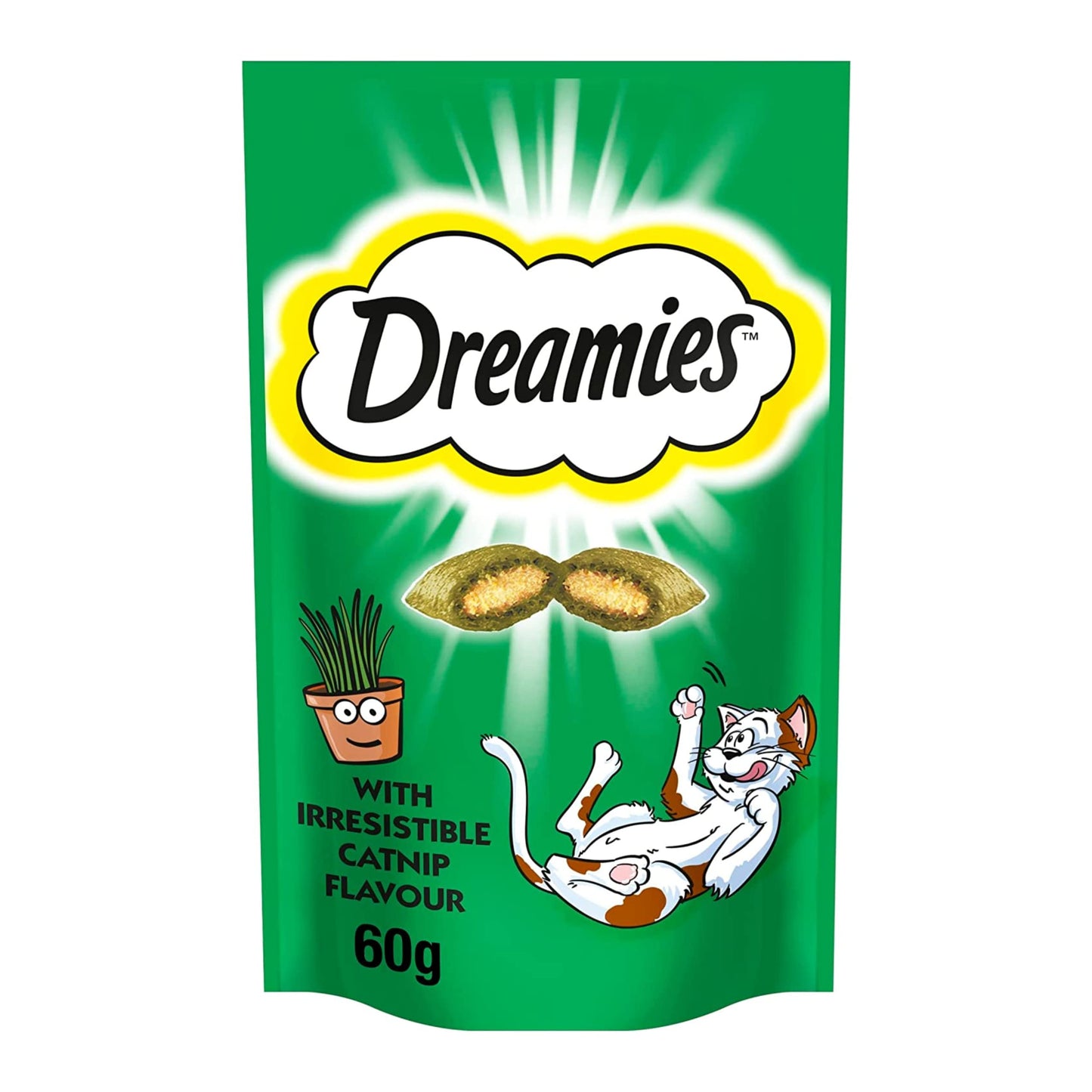 Dreamies Cat Treats Bundle of Tasty Snacks with Scrumptious Chicken, Cheese & Catnip Flavours | Cat Biscuits | Cat Treats for Indoor | Kitten Treats | No Artificial Colours | 60g