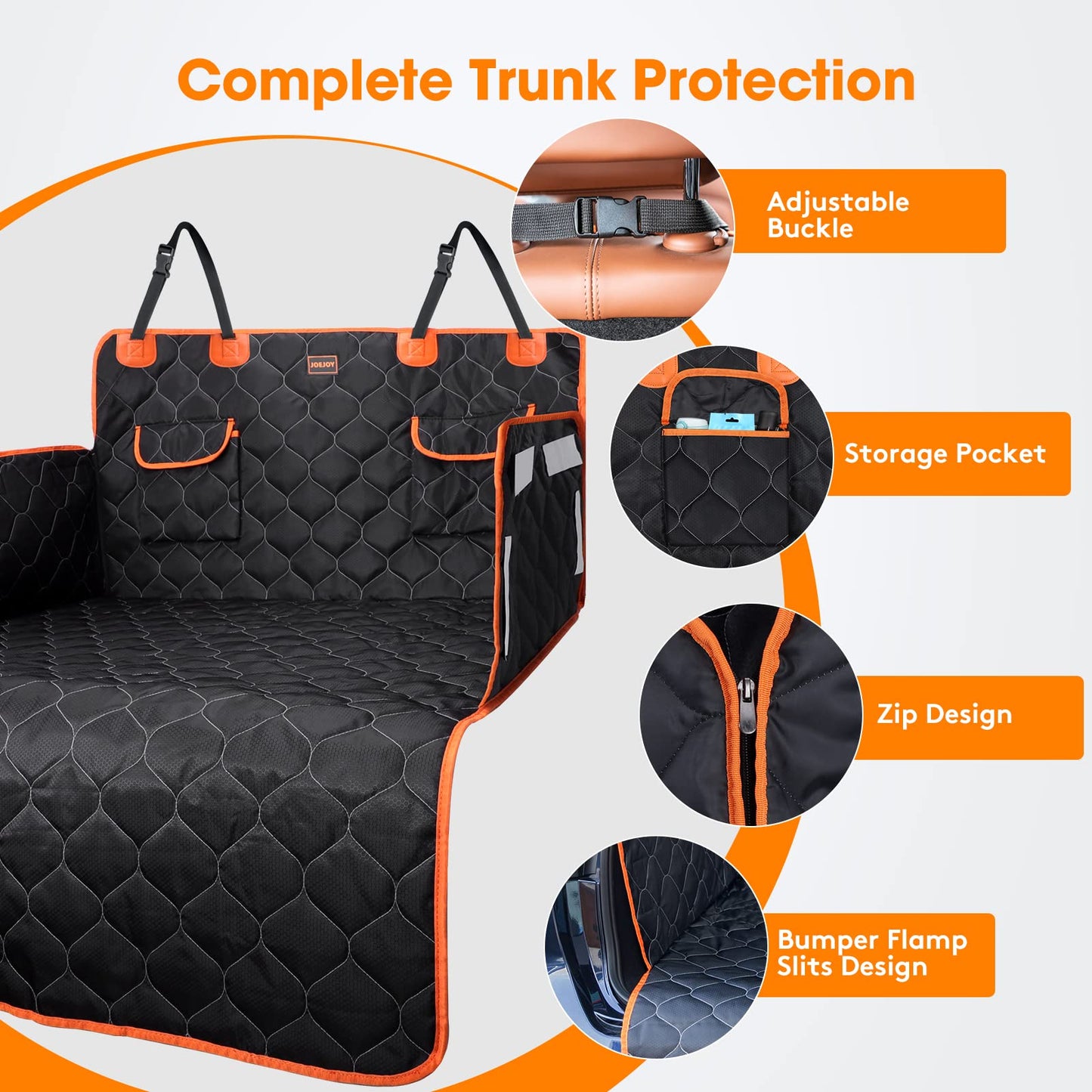 JOEJOY Car Boot Protector, Nonslip Waterproof Dog Car Seat Cover with Enduring Antifouling Liner, Side Protection and Easy to Clean, Boot Protector Blanket for Car, Truck, SUV