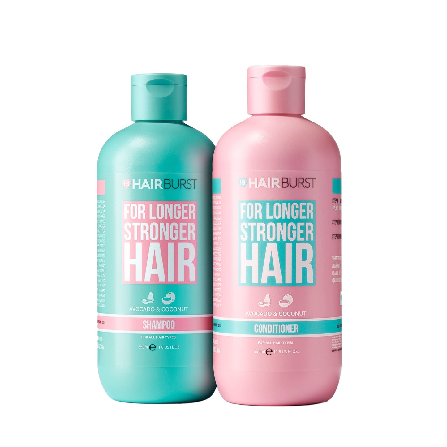 HAIR BURST Shampoo and Conditioner Set — SLS Free Hair Growth and Thickening Treatment, Coconut and Avocado Scent