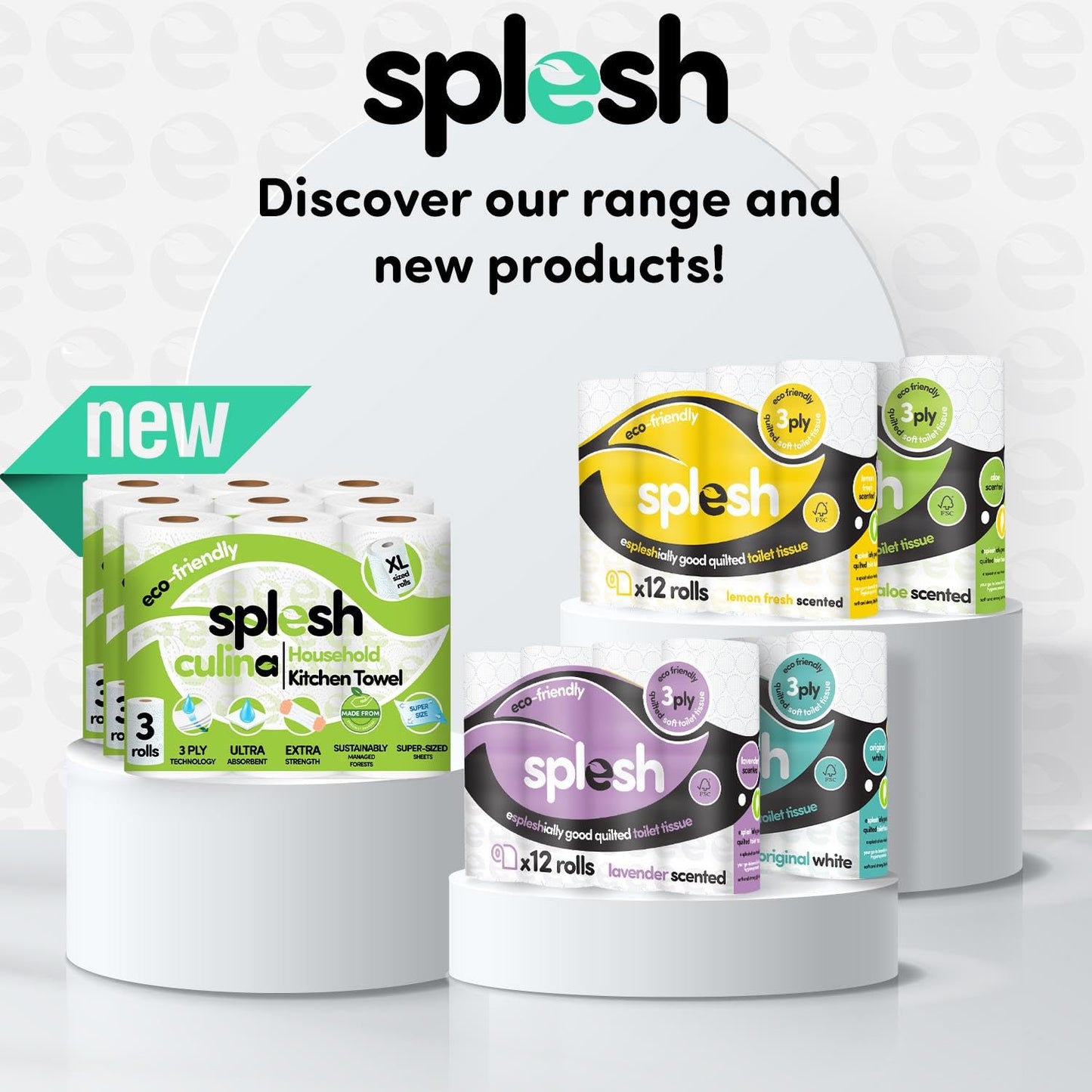 Splesh by Cusheen 3-ply Toilet Roll - Unscented (72 Pack) Soft, Quilted Bulk Toilet Rolls, Eco-Friendly Toilet Paper Sustainably Crafted in The UK