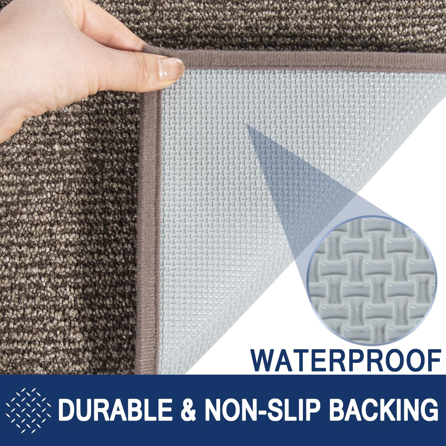 FCSDETAIL Dirt Trapper Indoor Door Mat 80 x 120 cm, Machine Washable Entrance Rug, Dog Doormat, Non-slip Inside Floor Mat for Entryway, Muddy Shoes & Paws