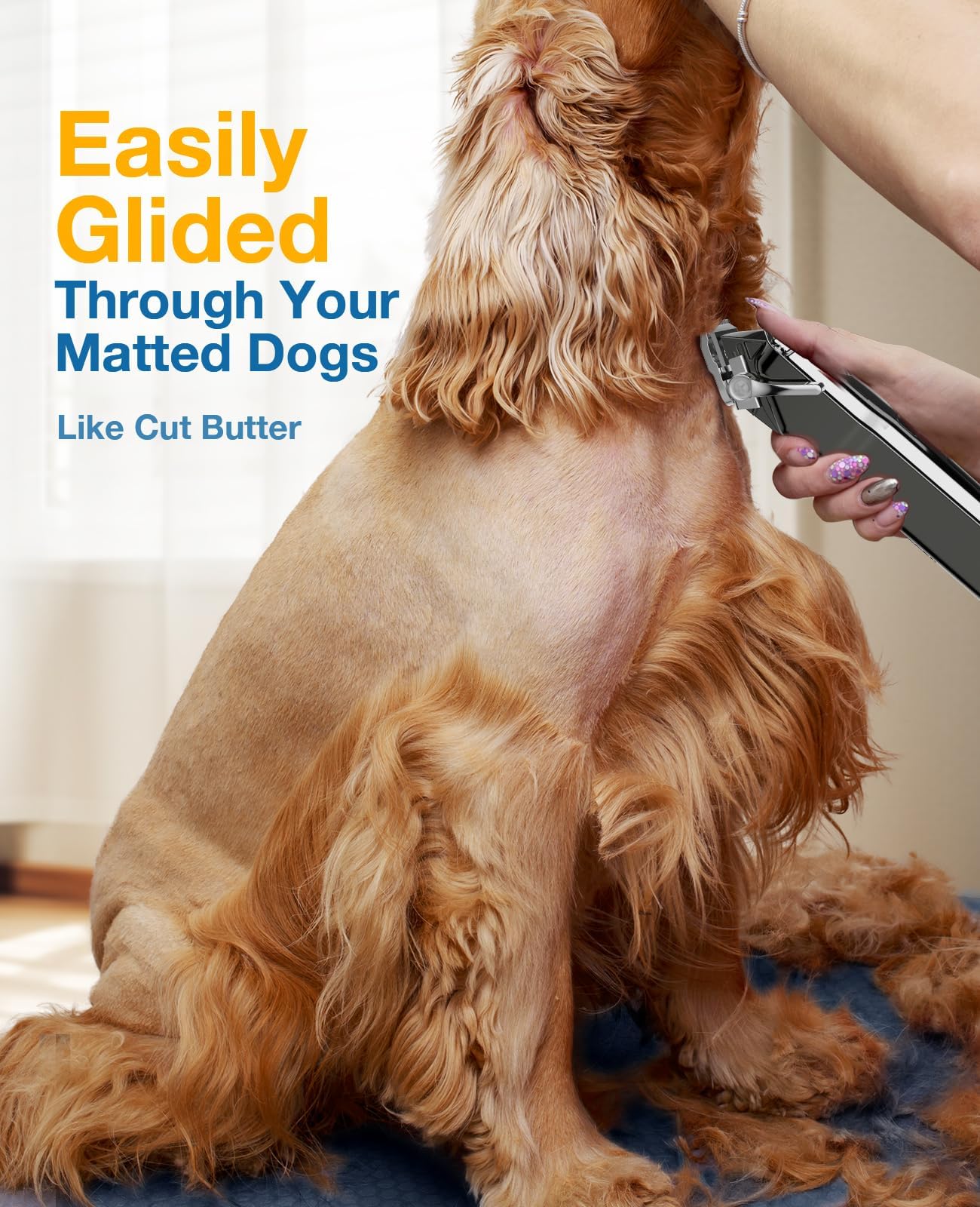 oneisall Dog Clippers for Grooming for Thick Heavy Coats/Low Noise Rechargeable Cordless Pet Shaver with Stainless Steel Blade/Waterproof Dog Shaver for Dogs Pets and Animals