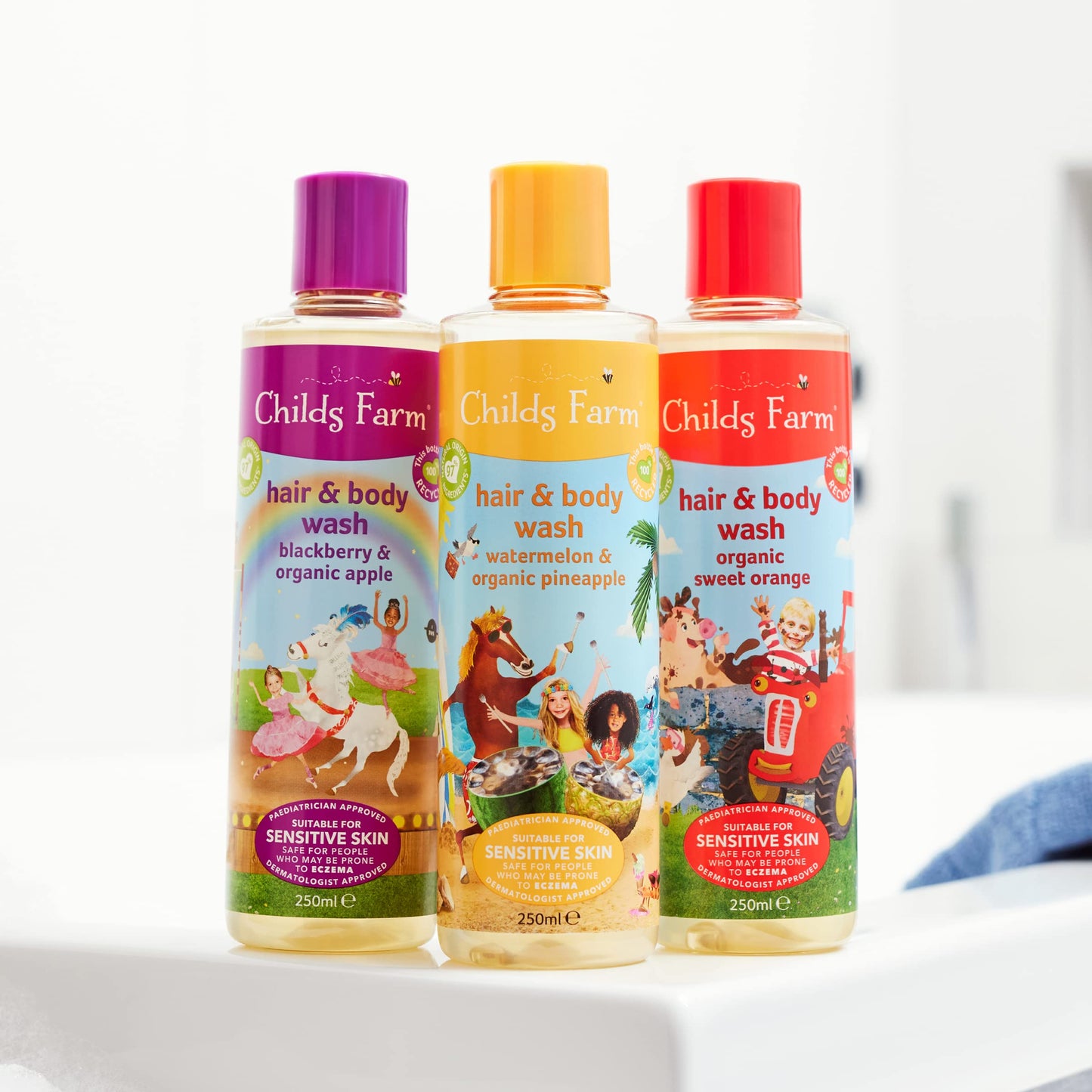 Childs Farm | Kids Hair & Body Wash 250ml | Blackberry & Organic Apple | Suitable for Dry, Sensitive & Eczema-prone Skin