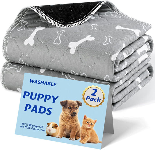 Baodan Reusable Dog Training Pads, 2 Pack Washable Puppy Pads, Super Absorbent Waterproof Dog Mat Pee Pads for Dogs, Fast Drying Training Pads for Home, Car, Travel - 60 x 40 cm