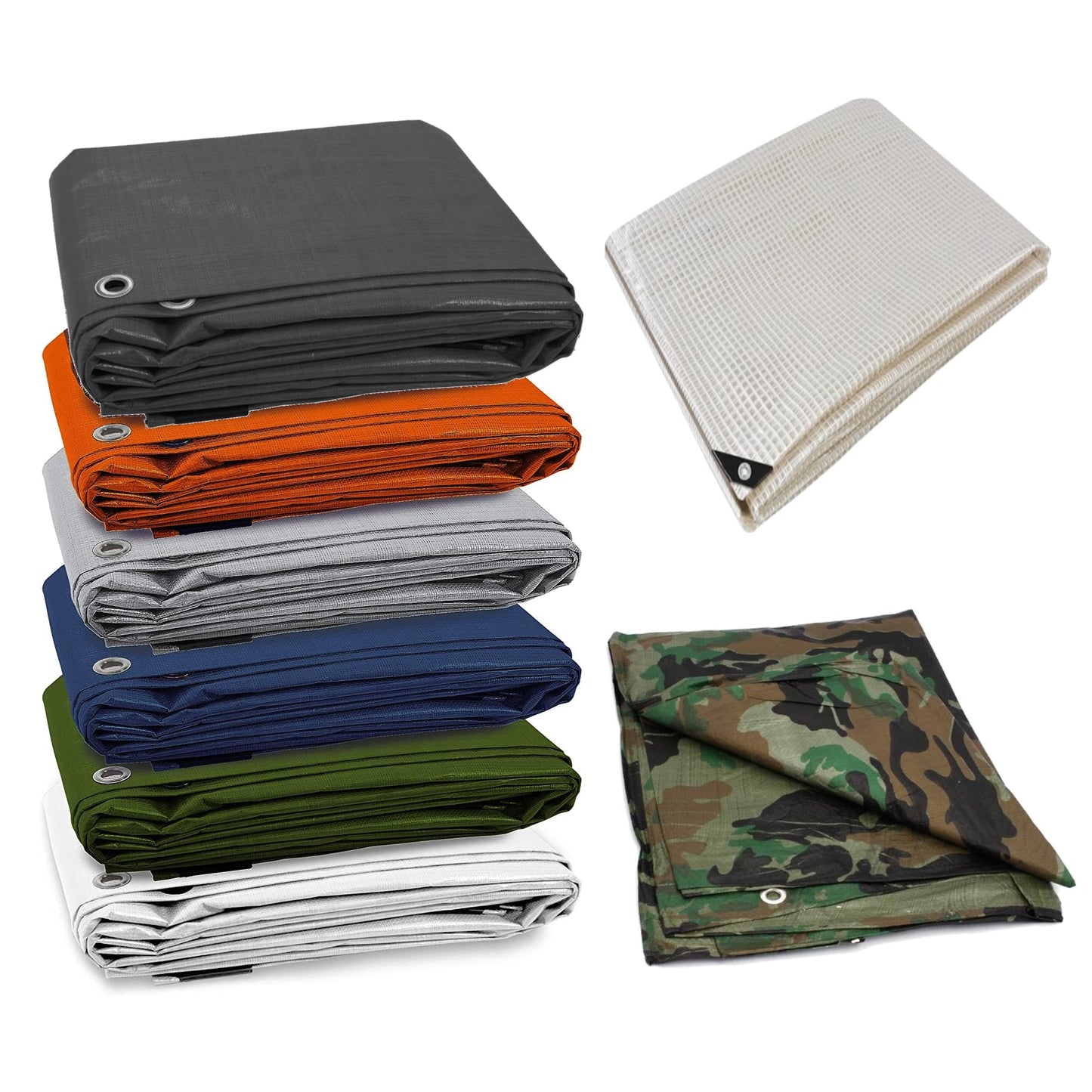 3 x 3 m Blue Tarpaulin Waterproof Tarp Sheet Cover, Groundsheet - Waterproof, Weatherproof, Frost-Resistant, UV Protection, Universal, Multipurpose, Reinforced Eyelets